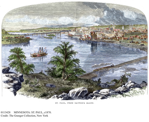 Minnesota: St. Paul, C1870. /Nview Of St. Paul, Minnesota, From Dayton'S Bluff. Wood Engraving, American, C1870. Poster Print by Granger Collection - Item # VARGRC0113428