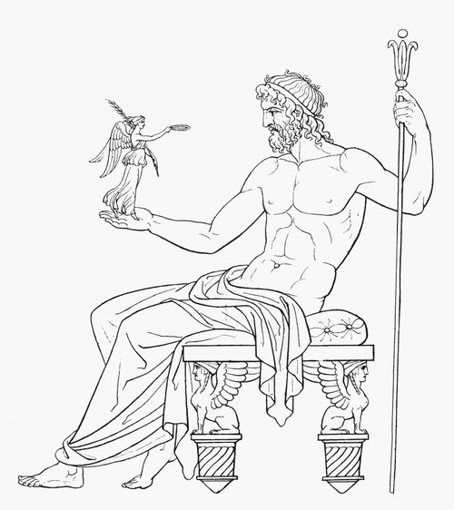 Zeus And Athena. /Nline Engraving After An Antique Vase Figure. Poster Print by Granger - Item # VARGRC0047367 - Posterazzi