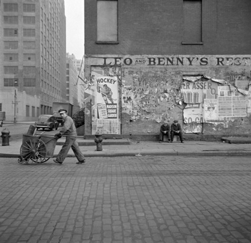 New York City, 1943. /Na Street Cleaner On Washington Street In New York City. Photograph By John Vachon, 1943. Poster Print by Granger Collection - Item # VARGRC0326215