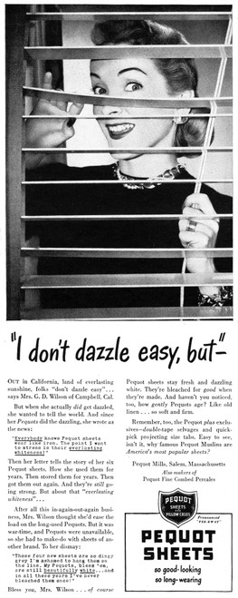 Ad: Pequot Sheets, 1948. /Nadvertisement For Pequot Sheets, 1948. Poster Print by Granger Collection - Item # VARGRC0506405