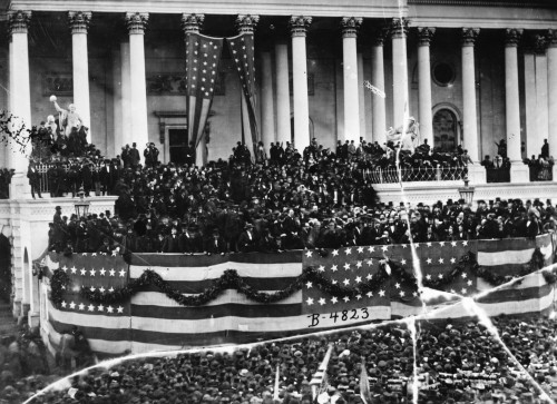 Grant Inauguration, 1873. /Npresident Ulysses S. Grant Delivering His Inaugural Address On The East Portico Of The U.S. Capitol, 4 March 1873. Photograph By Mathew Brady, 1873. Poster Print by Granger Collection - Item # VARGRC0175944