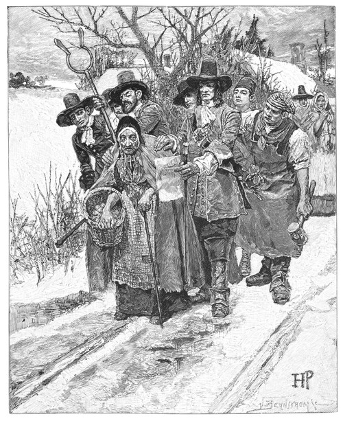 Arresting A Witch, 1692. /Nthe Arrest Of A 'Witch'/Nin The Streets Of Salem, Massachusetts, 1692. Wood Engraving, 1883, After Howard Pyle. Poster Print by Granger Collection - Item # VARGRC0015476