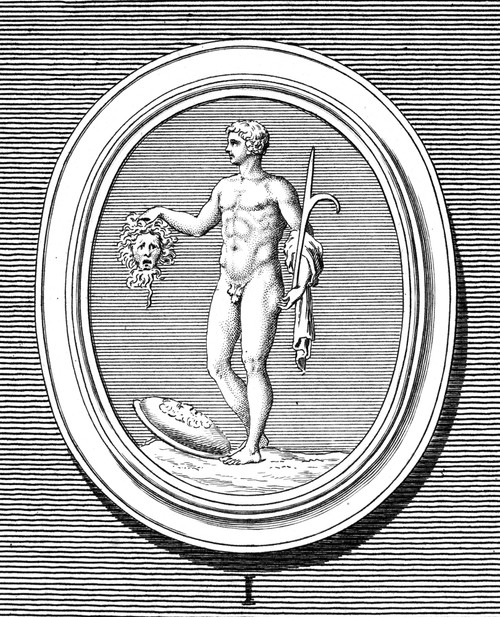 Hermes/Mercury. /Nmercury With The Head Of Argus. Copper Engraving, French, 18Th Century. Poster Print by Granger Collection - Item # VARGRC0096545
