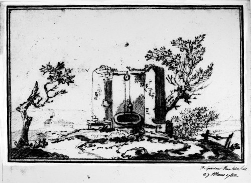 Franklin: Sketch, 1782. /Nsketch Made By Benjamin Franklin In Passy, France, March 1782. Poster Print by Granger Collection - Item # VARGRC0109848