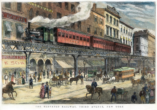 Nyc: Elevated Railway. /Nthe Elevated Railway On Third Avenue, New York City. Wood Engraving, English, 1879. Poster Print by Granger Collection - Item # VARGRC0008223
