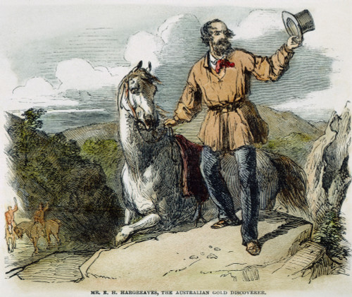 Edward Hammond Hargraves /N(1816-1891). Australian Gold Prospector. Wood Engraving, 1851. Poster Print by Granger Collection - Item # VARGRC0062346