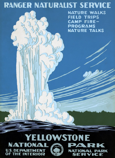 Yellowstone Poster, C1938. /Nranger Naturalist Service Poster, C1938, Promoting Yellowstone National Park In Wyoming. Poster Print by Granger Collection - Item # VARGRC0129734