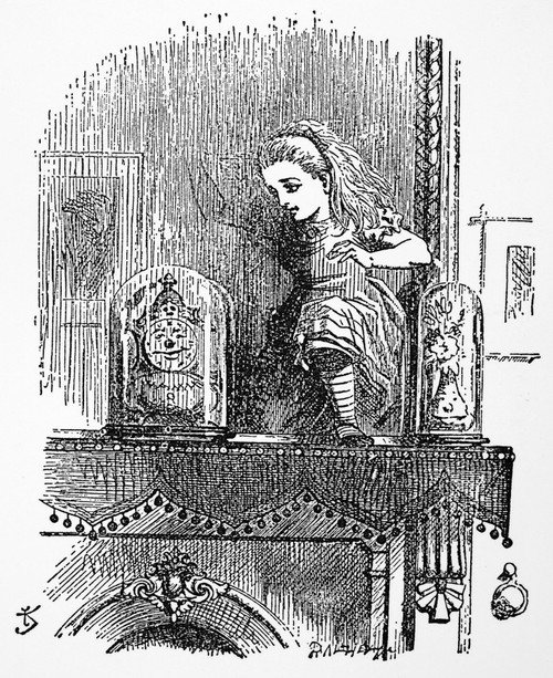 Carroll: Looking Glass. /Nalice Entering The Looking-Glass. Illustration By John Tenniel From The First Edition Of Lewis Carroll'S 'Through The Looking Glass,' 1872. Poster Print by Granger Collection - Item # VARGRC0030787