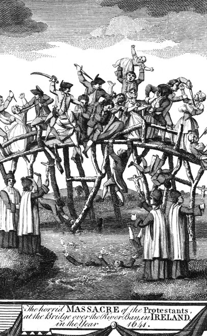 Massacre Of Protestants. /Nat The Bridge Over The River Ban, 1641. Copper Engraving From A Late 18Th Century English Edition Of John Foxe'S 'The Book Of Martyrs.' Poster Print by Granger Collection - Item # VARGRC0003913