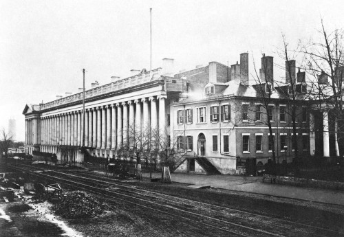 Treasury Building, C1862. /Nthe U.S. Department Of The Treasury And The Old Department Of State Buildings In Washington D.C. Photograph, C1862. Poster Print by Granger Collection