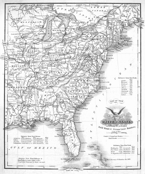 Railroad & Canal Map, 1863. /Na Railroad And Canal Map Of The Eastern United States, 1863. Poster Print by Granger Collection - Item # VARGRC0079138