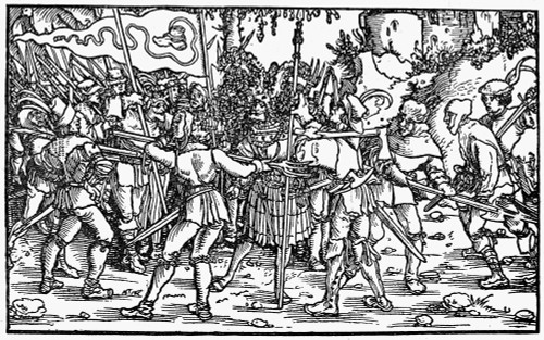 Peasants War, 1539. /Nrebellious Peasants, Under The Bundschuh Banner, Surround A Noble. Poster Print by Granger Collection - Item # VARGRC0004856