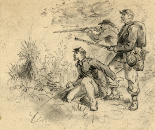 Civil War: Sharpshooters. /Nunion Sharpshooters. Drawing By Alfred R. Waud, C1863. Poster Print by Granger Collection - Item # VARGRC0525724