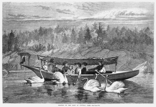 New York: Central Park. /N'Boating On The Lake At Central Park.' Wood Engraving, American, 1867. Poster Print by Granger Collection - Item # VARGRC0088462