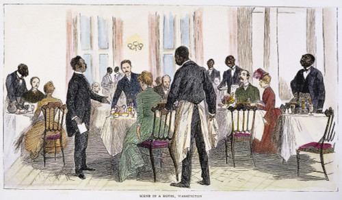 Hotel Dining Room, D.C. /Nscene In A Hotel Dining Room, Washington, D.C.: Wood Engraving After A Sketch By Randolph Caldecott, 1886. Poster Print by Granger Collection - Item # VARGRC0040405