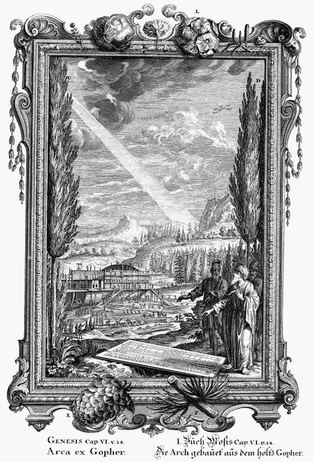 Noah Building The Ark. /Nline Engraving, German, 18Th Century. Poster Print by Granger Collection - Item # VARGRC0038480