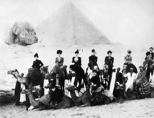 Egypt: Tourists, 1890S. /Na Group Of European Tourists On A Guided Camel Tour Pose To Have Their Photograph Taken At Giza, 1890S. Poster Print by Granger Collection - Item # VARGRC0115821