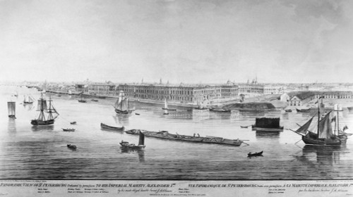 Russia: St. Petersburg. /Npanoramic View Of St. Petersburg, Russia, With The Marble Palace (Left) And The Hermitage. Drawing By John Atkinson, C1805. Poster Print by Granger Collection - Item # VARGRC0128817