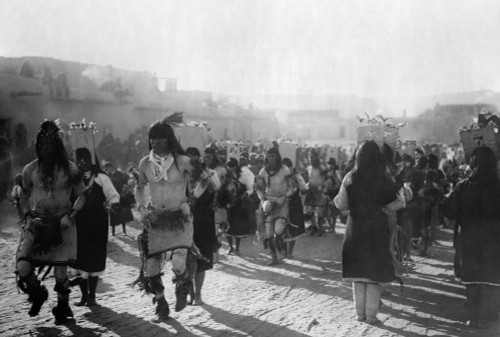 New Mexico: Pueblo Dance. /Njemez Pueblo Men In A Ceremonial Dance In New Mexico. Photograph By Simeon Schwemberger, C1908. Poster Print by Granger Collection - Item # VARGRC0324231