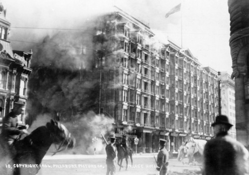 San Francisco Earthquake. /Nthe Palace Hotel On Fire, Following The Earthquake Of 18 April 1906. Photograph, 1906. Poster Print by Granger Collection - Item # VARGRC0128437