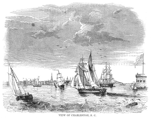 Charleston Harbor, 1835. /Nview Of Charleston, South Carolina, From The Sea. Wood Engraving, 1835. Poster Print by Granger Collection - Item # VARGRC0067307