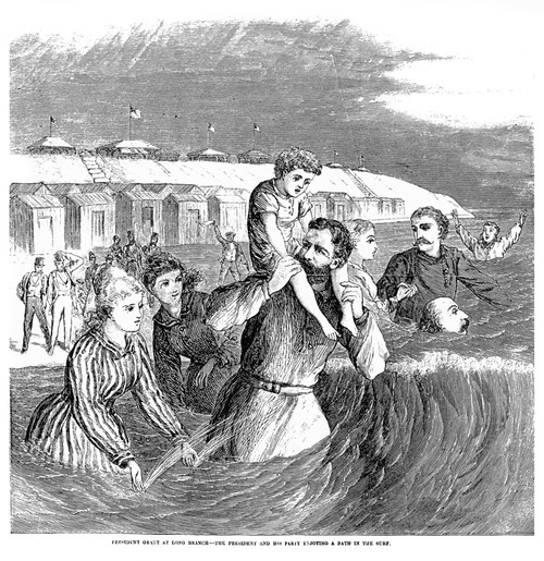 Ulysses S. Grant (1822-1885). /N18Th President Of The United States. Bathing At Long Branch, New Jersey, In 1869. Wood Engraving From A Contemporary Newspaper. Poster Print by Granger Collection - Item # VARGRC0005463