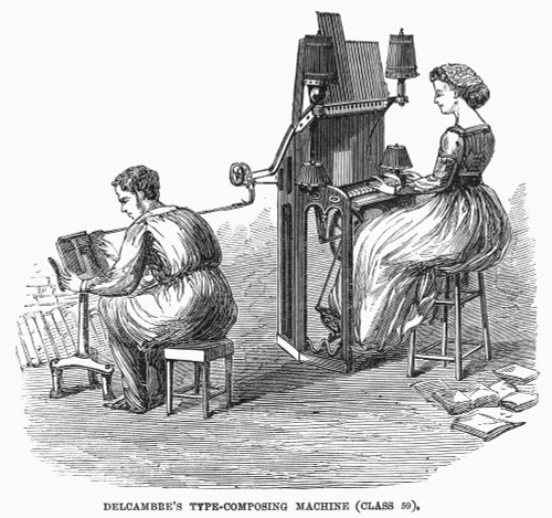 Type-Composing Machine. /Ndelcambre'S Type-Composing Machine. Line Engraving, 1867. Poster Print by Granger Collection - Item # VARGRC0097369