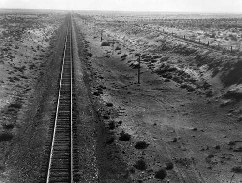 Railroad Tracks, 1939. /Nwestern Pacific Railroad Line In The Unclaimed Desert Of Morrow County, Oregon. Photograph By Dorothea Lange, October 1939. Poster Print by Granger Collection - Item # VARGRC0123469