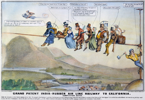 Gold Rush Cartoon, 1849. /Na Device That Will Enable Persons Afflicted With The Gold Rush Fever To Reach California In Record Time. Lithograph By Nathaniel Currier. Poster Print by Granger Collection - Item # VARGRC0007010
