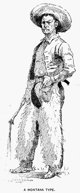 Remington: Cowboy, 1887. /Na Montana Cowboy. Drawing, 1887, By Frederic Remington (1861-1908). Poster Print by Granger Collection - Item # VARGRC0003182