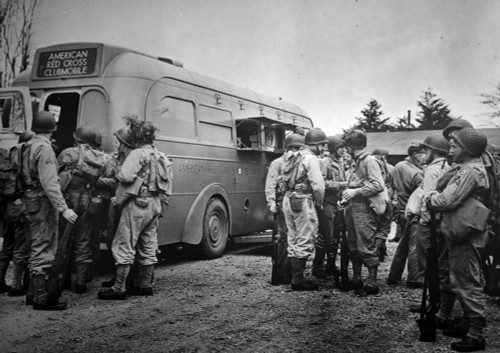 Red Cross: Clubmobile. /Namerican Red Cross Clubmobile Serves Coffee, Doughnuts, And Other Items To Soldiers In Isolated Training Camps. Photographed C1942. Poster Print by Granger Collection - Item # VARGRC0106688
