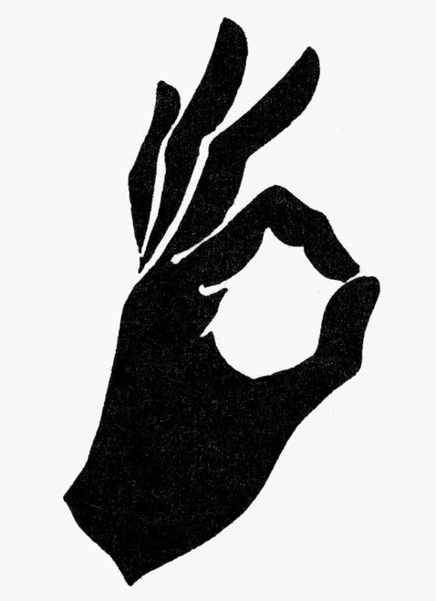 Symbol: Correct. /N'Ok' Hand Sign. Poster Print by Granger Collection - Item # VARGRC0098468