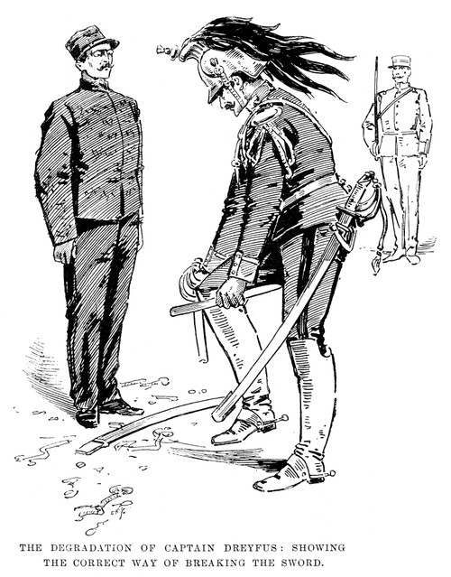 Alfred Dreyfus (1859-1935). /Nfrench Army Officer. The Degredation Of Dreyfus After His First Trial For Treason In 1894. Contemporary Pen-And-Ink Drawing. Poster Print by Granger Collection - Item # VARGRC0004968