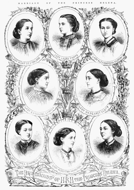 Royal Wedding, 1866. /Nthe Bridesmaids Of The Princess Helena. Engraving, 1866. Poster Print by Granger Collection - Item # VARGRC0264519