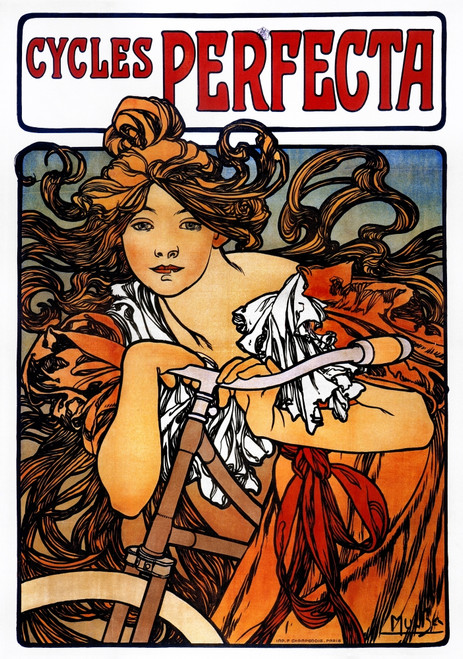 Mucha: Bicycle Ad, 1897. /Nfrench Lithograph Advertising Poster By Alphonse Mucha For Perfecta Bicycles. Poster Print by Granger Collection - Item # VARGRC0036543