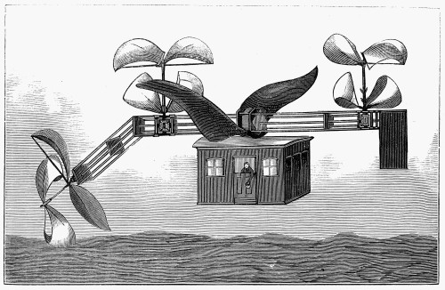 Flying Machine, 1877. /Nwood Engraving, French, 1877. Poster Print by Granger Collection - Item # VARGRC0076761