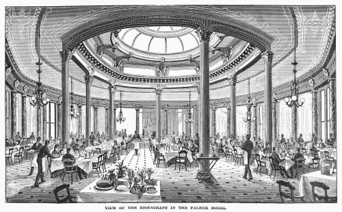 Chicago: Palmer House. /Nview Of The Restaurant Of The Palmer House Hotel, Chicago, Illinois. Wood Engraving, American, 1878. Poster Print by Granger Collection - Item # VARGRC0101177