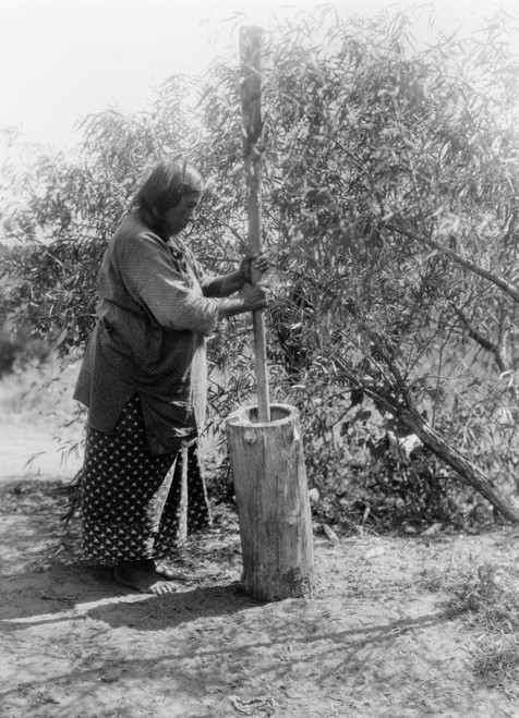 Curtis: Wichita Woman. /Na Wichita Native American Woman Using A Large Mortar And Pestle. Photograph By Edward Curtis, C1927. Poster Print by Granger Collection - Item # VARGRC0170272