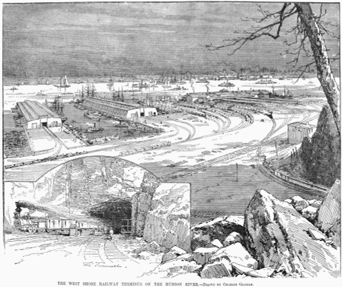 New Jersey: Railroad, 1884. /Nthe West Shore Railway Terminus On The Hudson River Between Weehawken And Hoboken, New Jersey. Wood Engraving, 1884. Poster Print by Granger Collection - Item # VARGRC0051416 New Jersey: Railroad, 1884. /Nthe West Shore Railway Terminus On The Hudson River Between Weehawken And Hoboken, New Jersey. Wood Engraving, 1884. Poster Print by Granger Collection - Item # VARGRC0051416