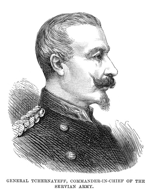 Mikhail Chernyayev /N(1828-1898). Russian General And Commander-In Chief Of The Serbian Army. Wood Engraving, English, 1876. Poster Print by Granger Collection - Item # VARGRC0268040
