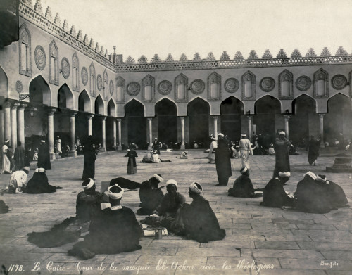 Egypt: Cairo. /Nthe Courtyard Of The Al-Azhar Mosque With Several Groups Of Theologians In Cairo, Egypt. Photograph, Mid Or Late 19Th Century. Poster Print by Granger Collection - Item # VARGRC0120716