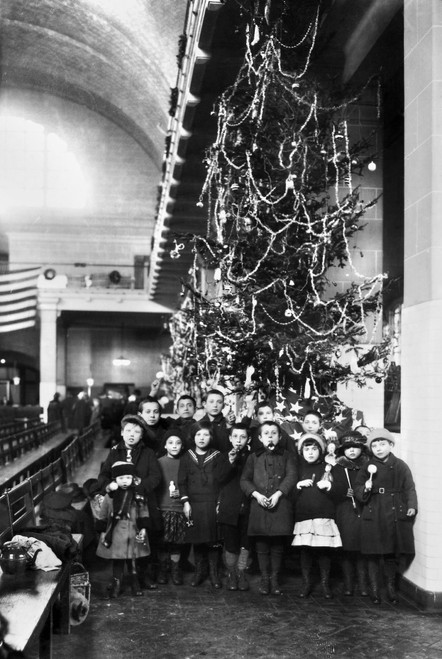 Ellis Island: Christmas, 1920. /Ngroup Of Immigrant Children Photographed In Front Of A Christmas Tree Inside The Registry Room At Ellis Island, New York City, 1920. Poster Print by Granger Collection - Item # VARGRC0117599