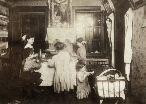 Hine: Home Industry, 1911. /Nyoung Children Shelling Nuts In A Tenement Apartment At 145 Hudson Street In New York City. Photograph By Lewis Hine, December 1911. Poster Print by Granger Collection - Item # VARGRC0167509