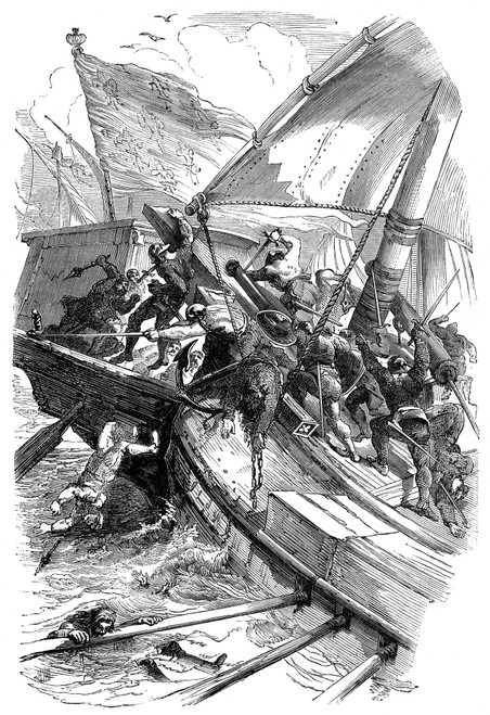 Battle Of Sluys, 1340. /Nthe Battle Of Sluys, 25 June 1340. Wood Engraving, English, 19Th Century. Poster Print by Granger Collection - Item # VARGRC0016913
