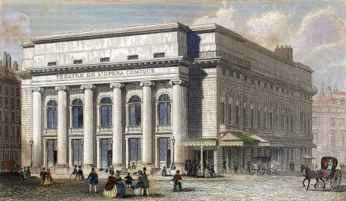 Theatre De L'Opera Comique. /Nview Of The Theatre De L'Opera Comique In Paris, France. Line Engraving, French, 19Th Century. Poster Print by Granger Collection - Item # VARGRC0081007