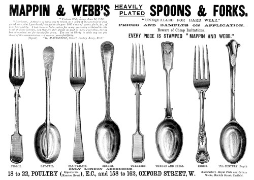 Silverware Ad, 1891. /Nadvertisement For Spoons And Forks From An English Newspaper Of 1891. Poster Print by Granger Collection - Item # VARGRC0067606