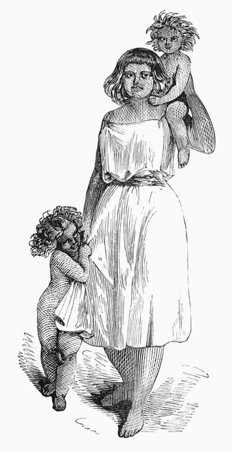 Native Americans: Mother & Children. /Nline Engraving, American, 19Th Century. Poster Print by Granger Collection - Item # VARGRC0095618