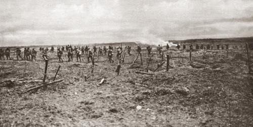 World War I: Vimy Ridge. /Ncanadians Breaking Through German Barbed Wire Entanglements In The Taking Of Vimy Ridge, April 1917. Photograph. Poster Print by Granger Collection - Item # VARGRC0407968