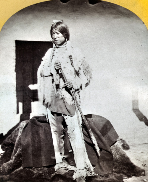 Apache Warrior, C1873. /Na Young Jicarilla Apache Warrior, In Northern New Mexico. Photograph By Timothy O'Sullivan, C1874. Poster Print by Granger Collection - Item # VARGRC0114260