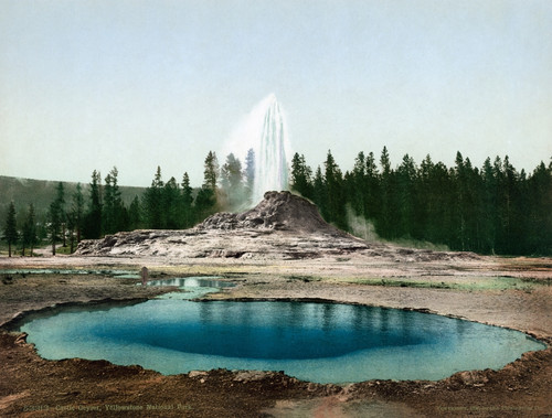 Yellowstone Park: Geyser. /Nview Of The Sinter Cone Castle Geyser Eruption In Yellowstone National Park, Wyoming. Photochrome, C1898. Poster Print by Granger Collection - Item # VARGRC0129179